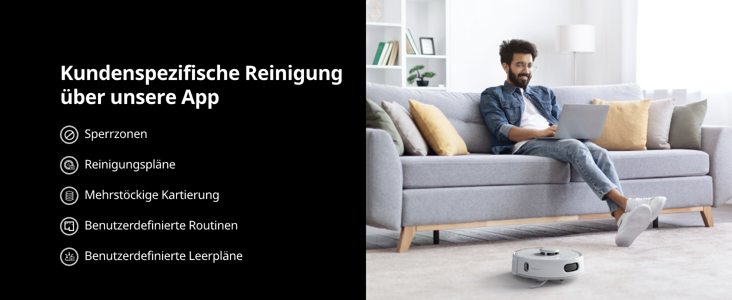 SwitchBot K10+ Pro Робот-пилосос з док-станцією для самостійного очищення, LiDAR-навігація, тиха робота 45dB, сумісний з Alexa