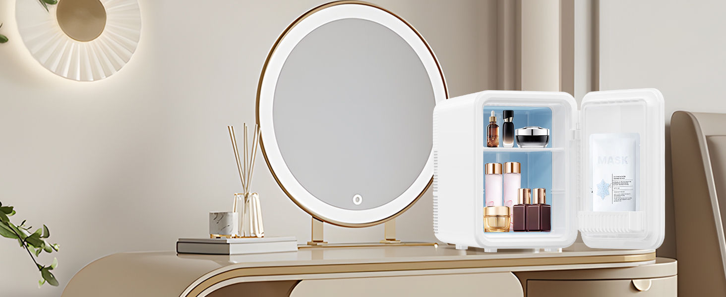 Mini холодильник Enventor 10L: тихий, з подвійним охолодженням, 12V/220V, для авто, кімнати, офісу (білий)