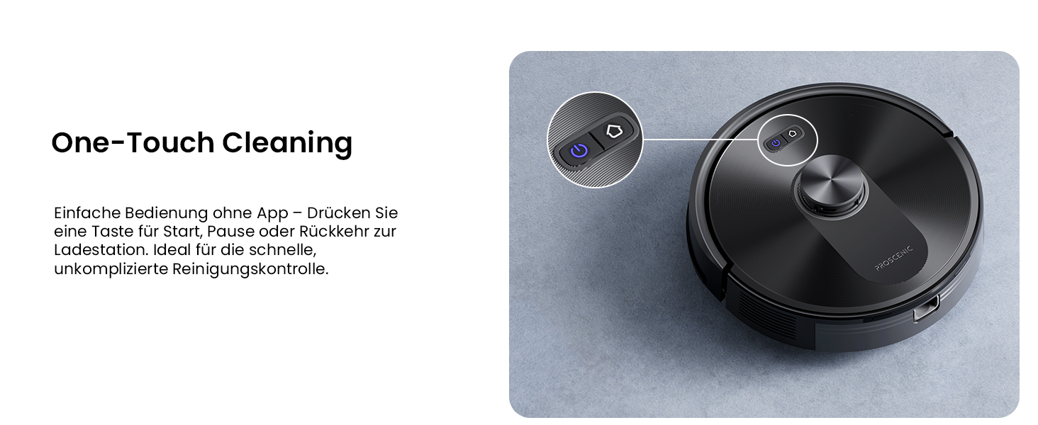 Робот-пилосос Proscenic Q10 з мокрою очисткою, 8000Pa, 200 хвилин роботи, лазерна навігація, керування через додаток, Alexa, Siri, Apple Watch, чорний