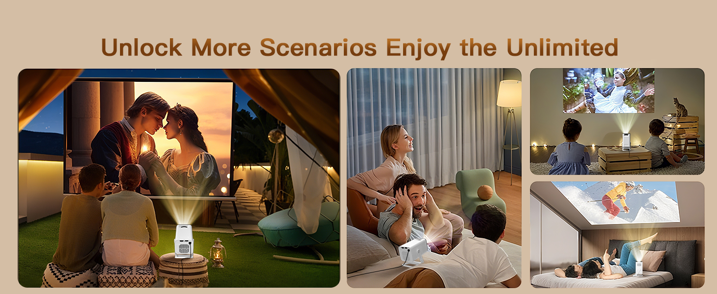 Портативний проєктор LYNCAST HY300 Pro з Wi-Fi, Bluetooth та Android 11. Підтримка 1080P/4K, поворотний на 180°, для домашнього кінотеатру та використання на відкритому повітрі (VisualCube 300 White)