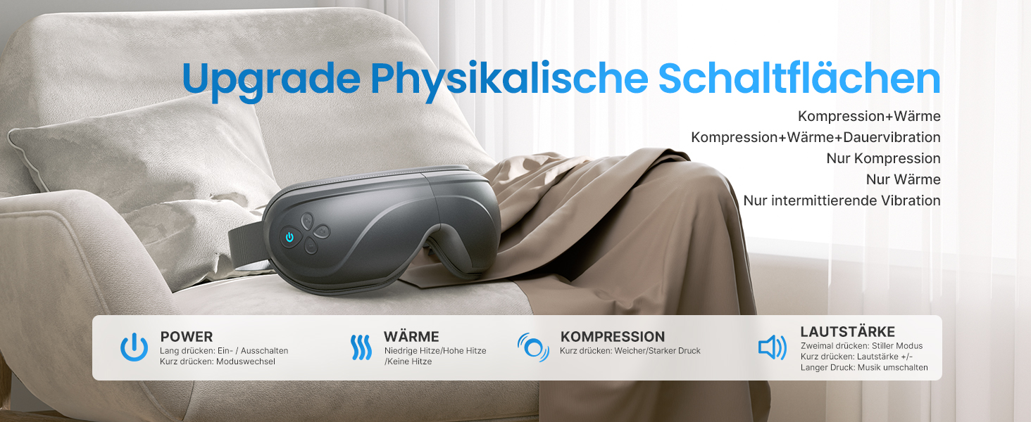 RENPHO Eyeris 2 - Масажер для очей з підігрівом та вібрацією, для розслаблення, догляду за очима, зменшення напруги, сухих очей, покращення сну