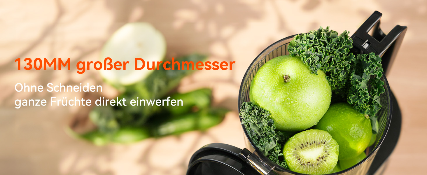 Шовковий відцентровий соковичавник - переможець тесту, для цілих овочів та фруктів, 130 мм завантажувальний отвір, 1.8л, BPA-free, 250W, функція зворотного ходу, легке очищення, нержавіюча сталь, чорний
