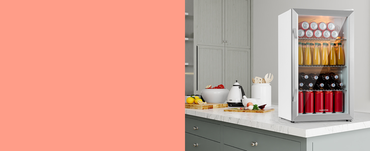 Klarstein Getränkekühlschrank: компактний міні-холодильник для напоїв (80 л, срібно-білий)