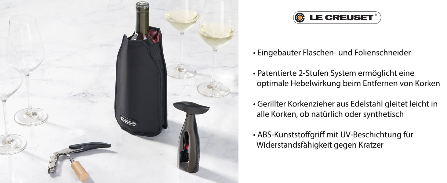 Ніж Le Creuset для відкривання пляшок з пробкою, дерево/нержавіюча сталь, сріблястий, WT110W