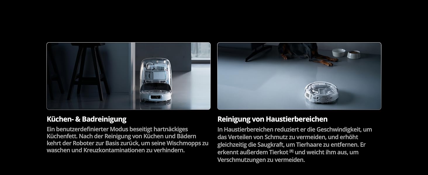 Робот-пилосос DJI ROMO S з функцією миття підлоги, 25000 Па потужність всмоктування, розпізнавання перешкод рівня дрона, два роботизовані руки, 200 днів без обслуговування, автоматичне очищення та сушіння моп-насадки (DJI ROMO P (версія з баком для води))