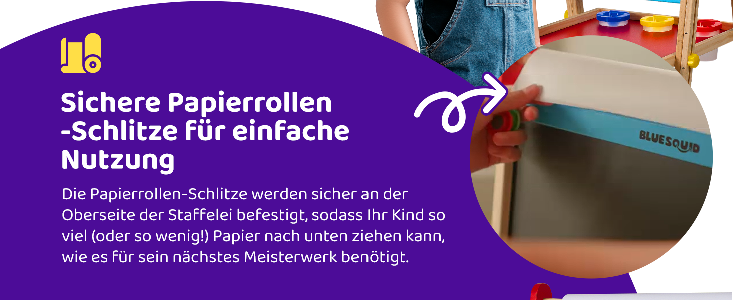 Дитяча мольберт Blue Squid Kinder Staffelei: регульована висота, двосторонній, з крейдяною та магнітною дошкою, рулоном паперу, 100+ аксесуарів, для дітей 3-12 років, преміум-якість 2025