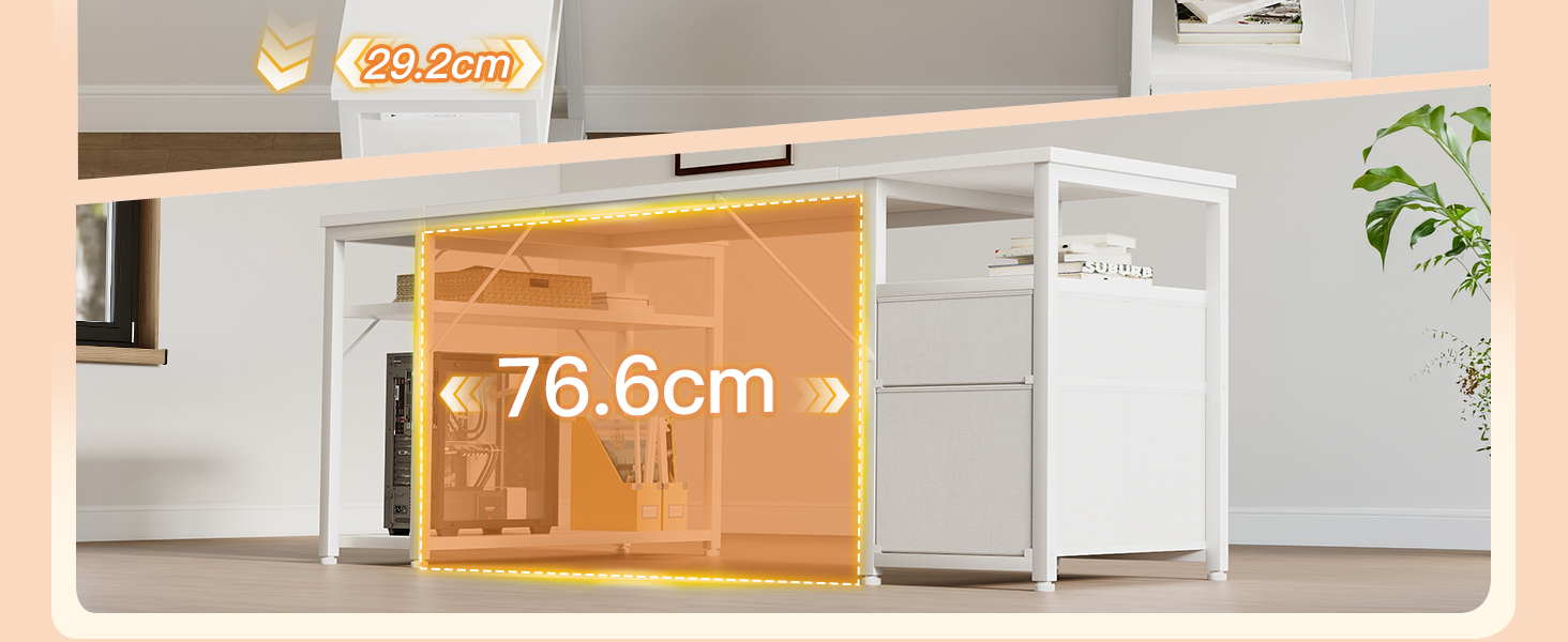 Кутовий письмовий стіл Coleshome з 2 шухлядами та полицею, 140x80 см, білий. Ігровий стіл для дому та офісу з розеткою