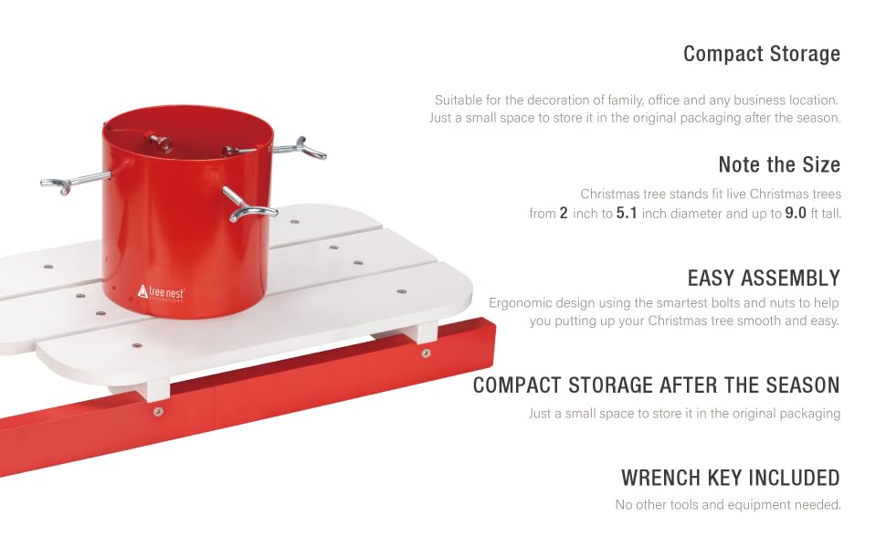 Металева підставка для різдвяної ялинки Tree Nest для справжніх дерев, довжина до 3 м, не потрібно комір для різдвяної ялинки або традиційна спідниця з дерева Family(Grande) (традиційний, модернізований М)