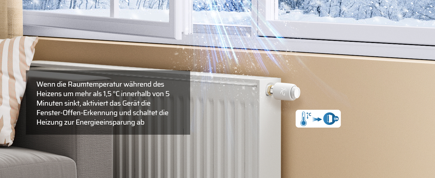 Розумний термостат для радіатора DEWENWILS WiFi, програмований, з керуванням через додаток, сумісний з Alexa та Google Assistant, енергозберігаючий, 1 шт.