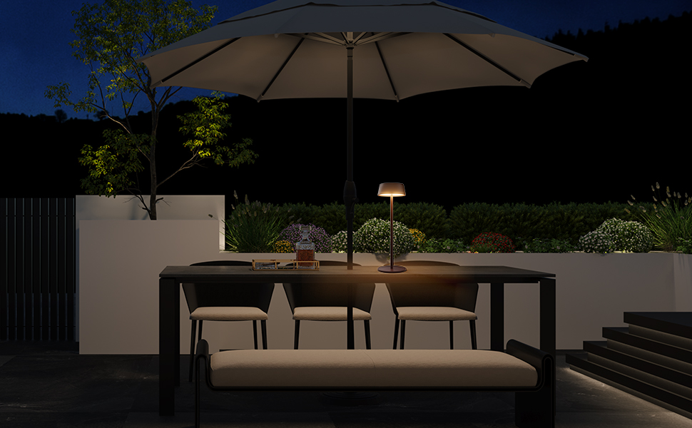 LED-лампа на акумуляторі K-Bright (2 шт.) - тепле світло 3000K, диммер, для дому та саду