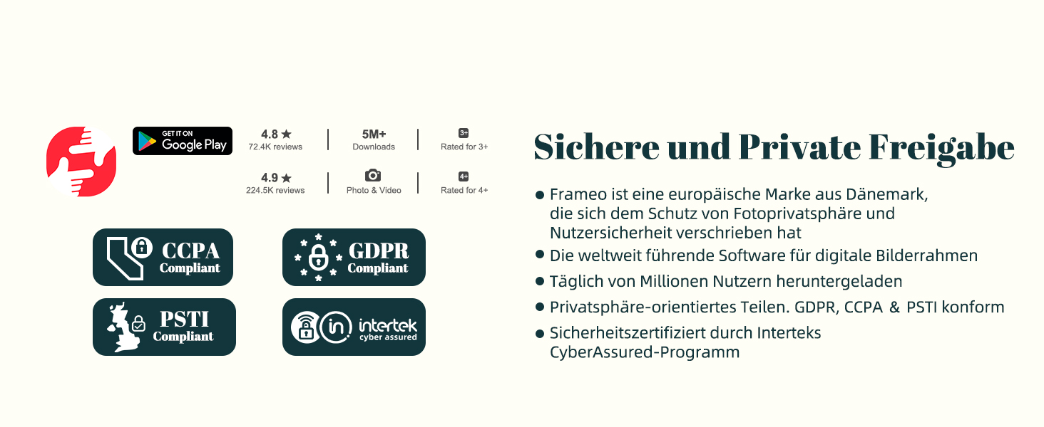 Frameo Цифровий фоторамка з Wi-Fi, 10.1 дюйма, горіх, 32GB, HD IPS сенсорний екран, відтворення фото/відео через додаток Frameo, подарунок для чоловіків та жінок