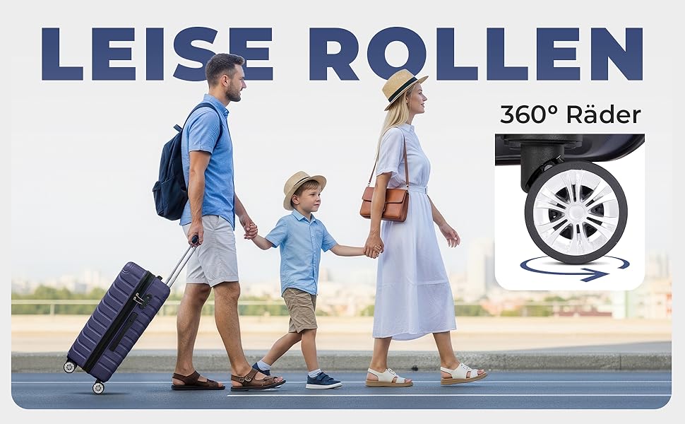 Набір валіз Onbest 3 шт. XXL (20', 24', 28') з ABS, з колесами, + вага – блакитний