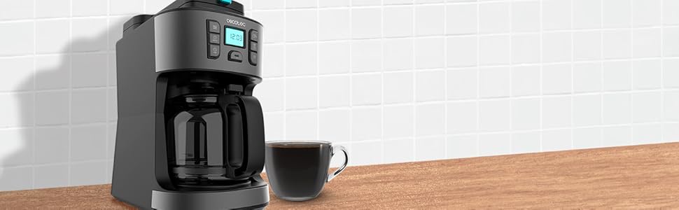 Кавомашина Cecotec Coffee 56 Heat: програмована, з LCD, 1,3л, 12 чашок, нержавіюча сталь