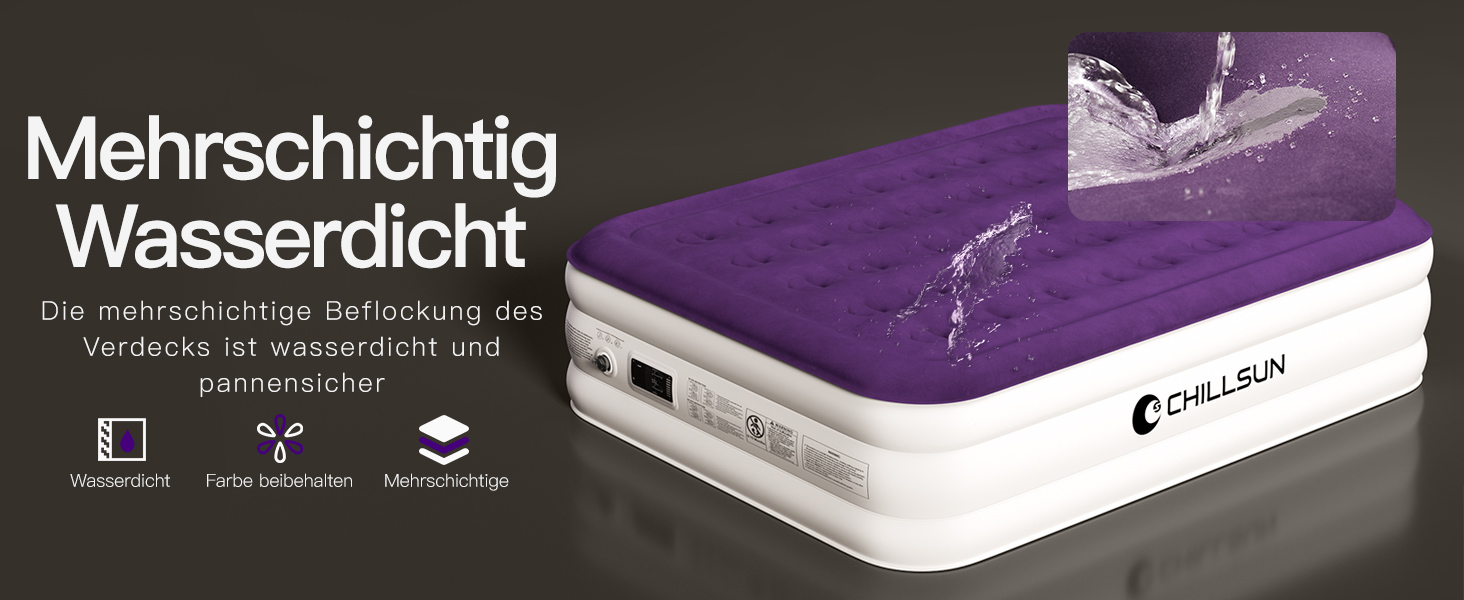 Надувний матрац CHILLSUN 190x100x40 см з вбудованим насосом - для дому, гостей та кемпінгу
