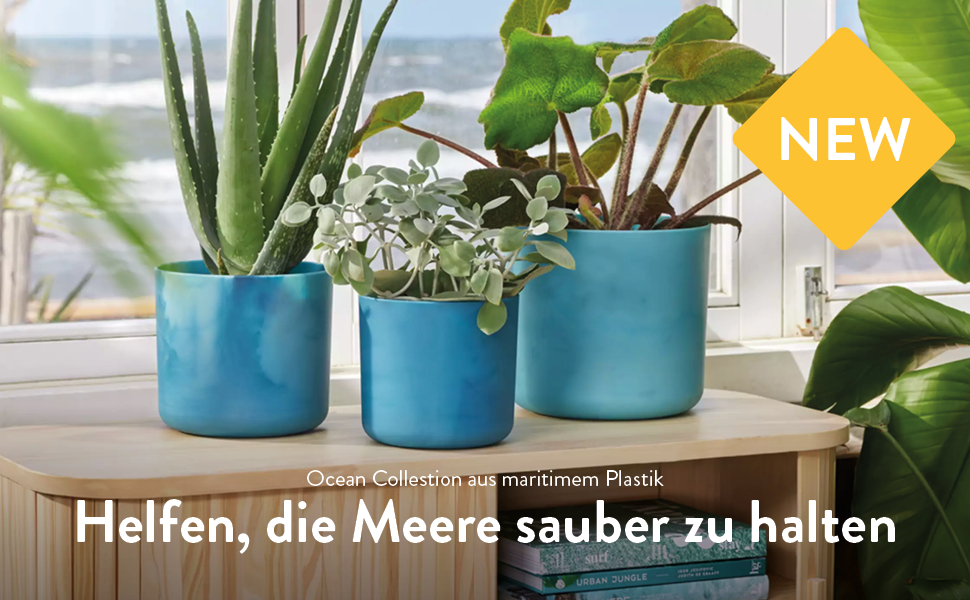 Горщик для квітів Elho Brussels Rund Rollen 35 - Чорний/Антрацит, 35 см, з роликами, з переробленого пластику