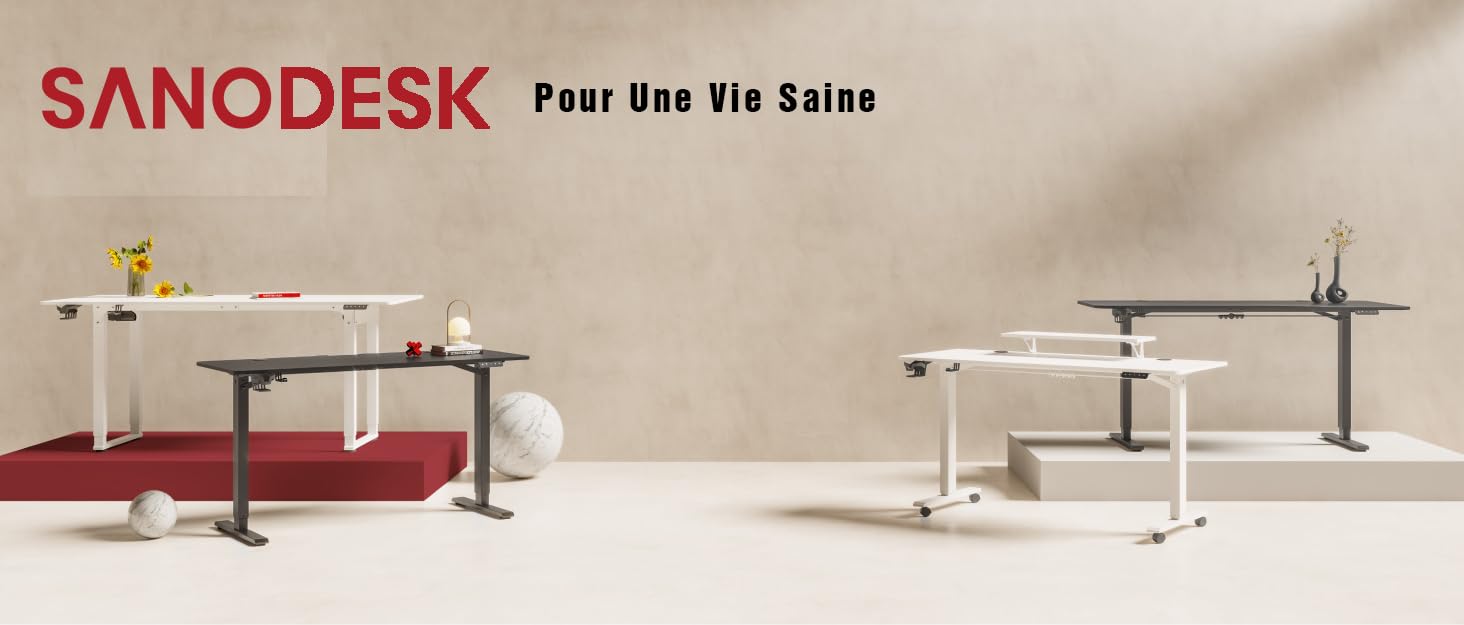 Регульований стіл Sanodesk 180x110 см - кутовий, з двома моторами, пам'ятью, білий