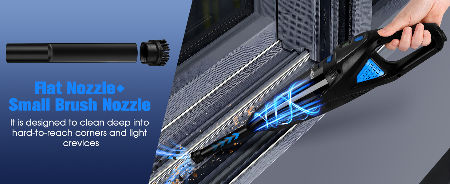 Акумуляторний ручний пилосос LanBlu для авто та дому, 25000Па, 120Вт, з LED-підсвіткою, зарядною станцією та мийним HEPA-фільтром, для вологого та сухого прибирання