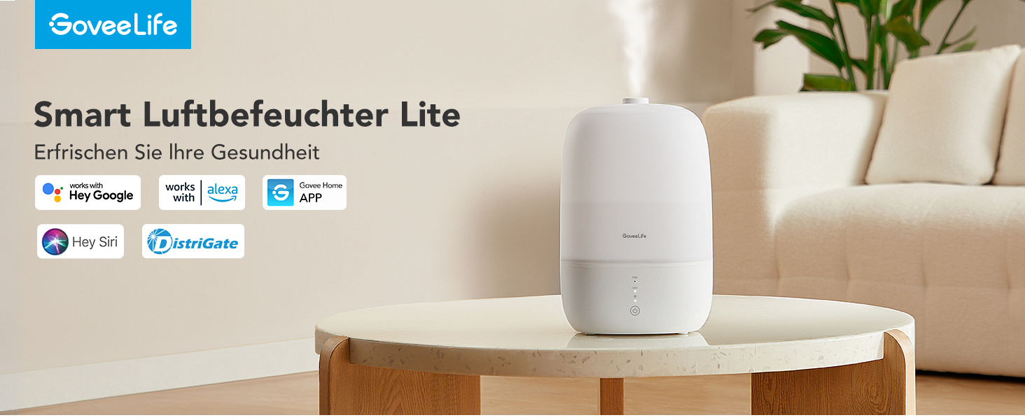 Зволожувач повітря GoveeLife Smart 3L з аромадифузором та нічником для спальні, дитячої, рослин