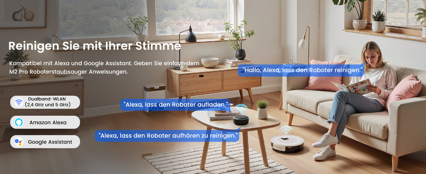 Робот-пилосос LEFANT M2 Plus з картографією, лазерною навігацією, 6000Pa, персоналізованим прибиранням, WiFi/App/Alexa, чорний