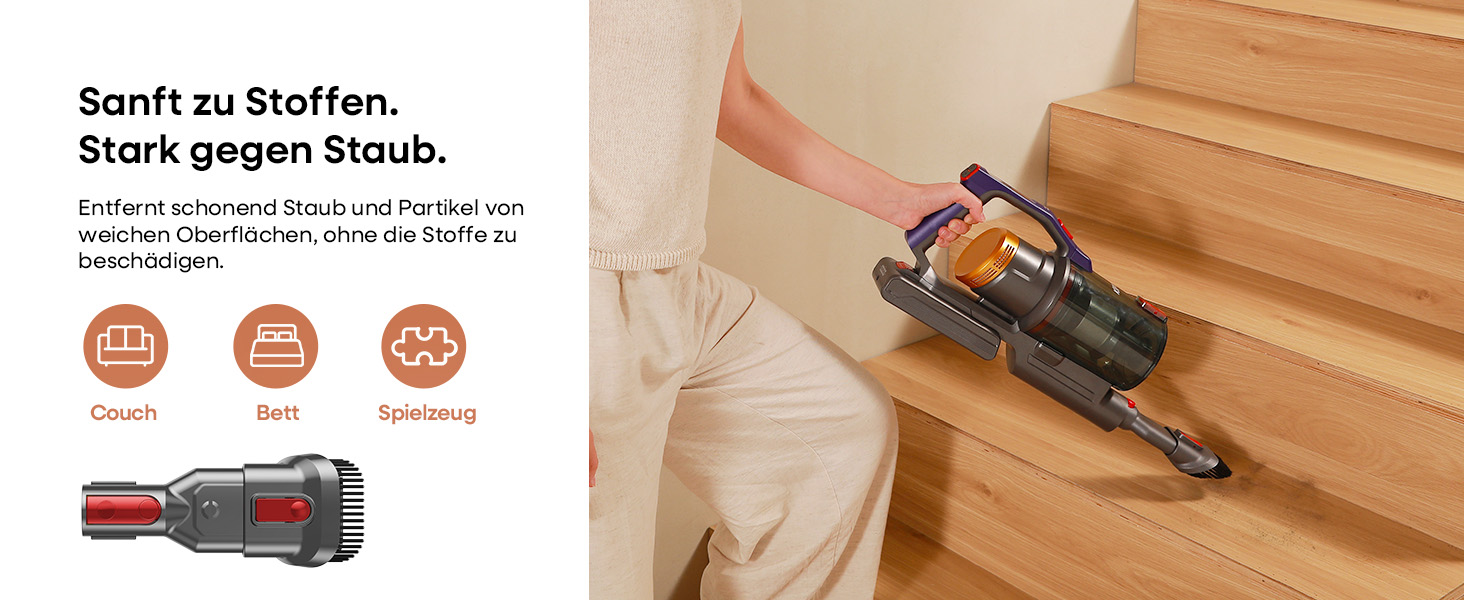 Акумуляторний пилосос KIPMAX 50000Pa, 550W, 70хв, 1.5л, з дисплеєм, анти-заплутальна щітка, 7-шаровий фільтр, 2 аромапластини, для килимів, шерсті тварин, твердих підлог, фіолетово-золотий