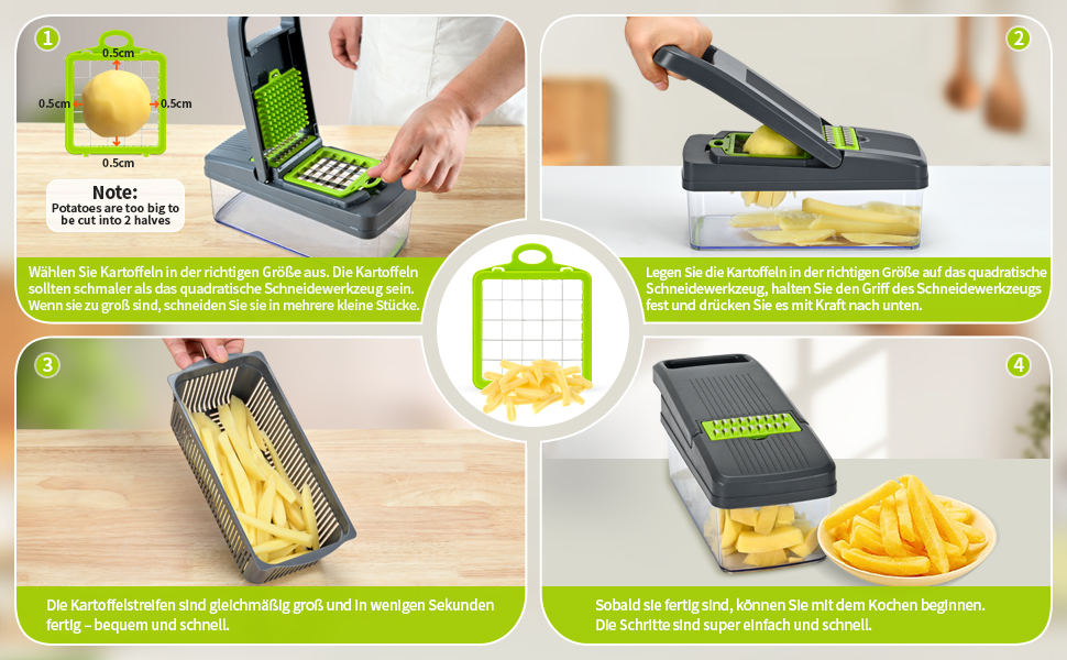 Багатофункціональний овочеріз Mandoline зі сталі: для кубиків, соломки, картоплі