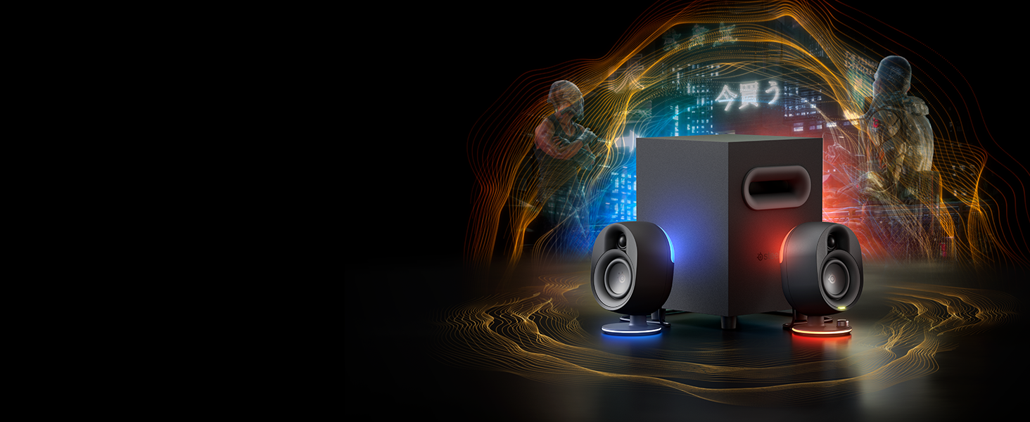 SteelSeries Arena 7 - 2.1-канальна акустична система для геймінгу з RGB підсвічуванням, чорна