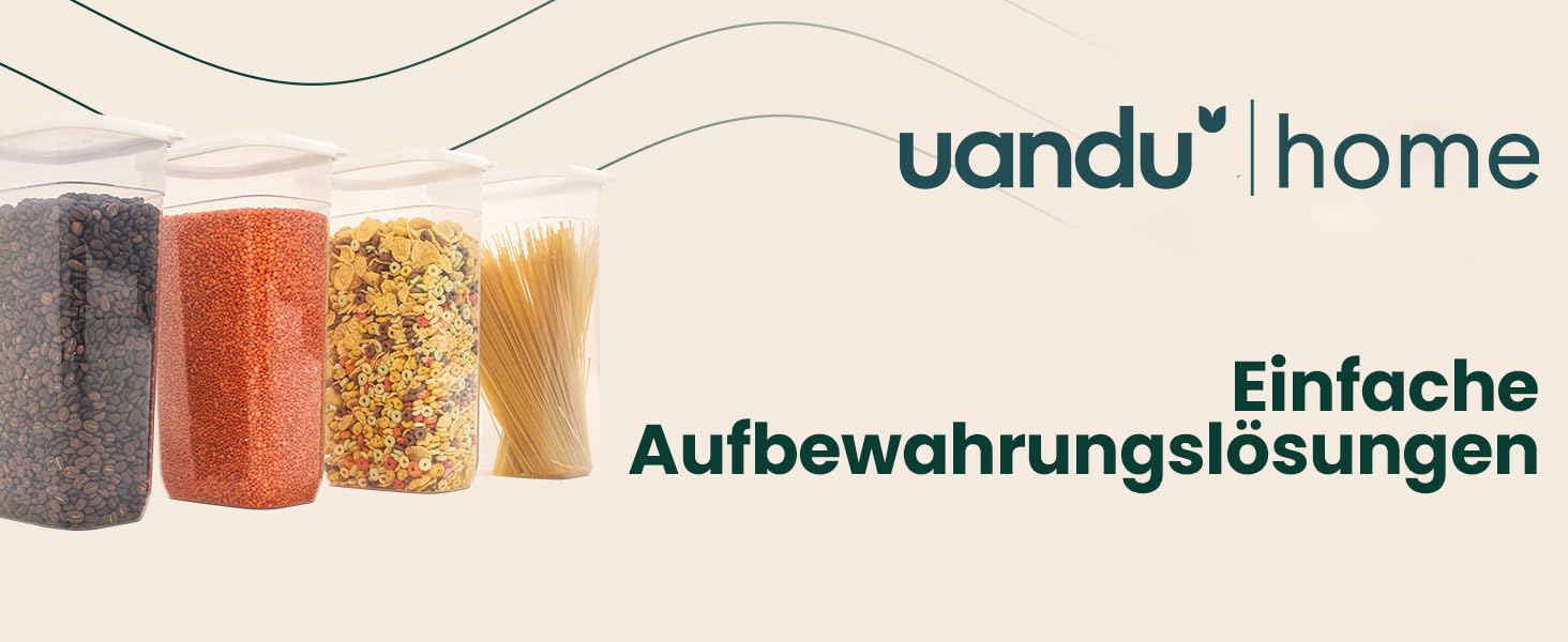 Набір банок для зберігання uandu з 4 3.25 л герметична кухня з коробкою для зберігання без вмісту BPA кухонний органайзер контейнери для зберігання зберігання спагетті