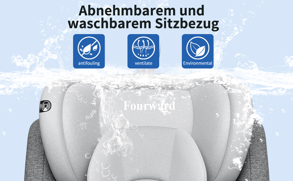 Автокрісло Fourward Baby 360° - ISOFIX, 9-36 кг, Група 0+1/2/3, 5-точкові ремені, сірий колір