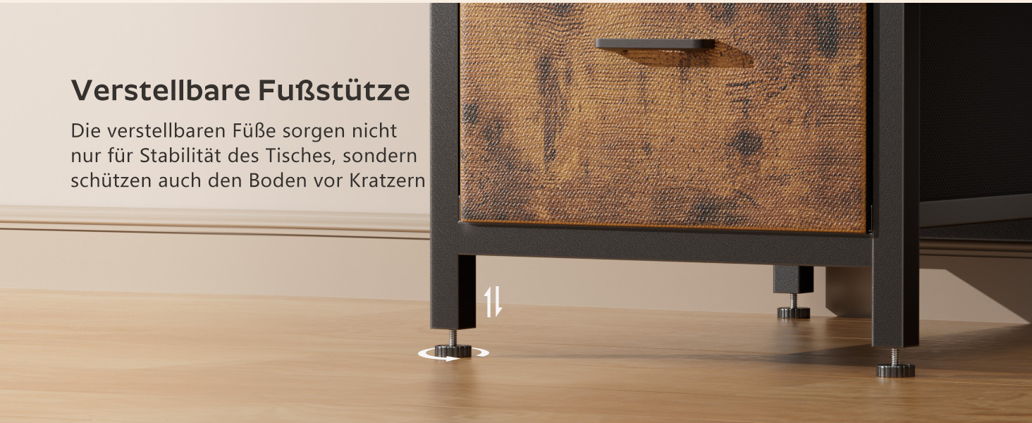 Комп'ютерний стіл HLONONE L-подібний з 3 висувними ящиками для тканини, з полицями та бічною кишенею, для офісу, геймінгу та дому, білий (140 x 80 см, коричневий)