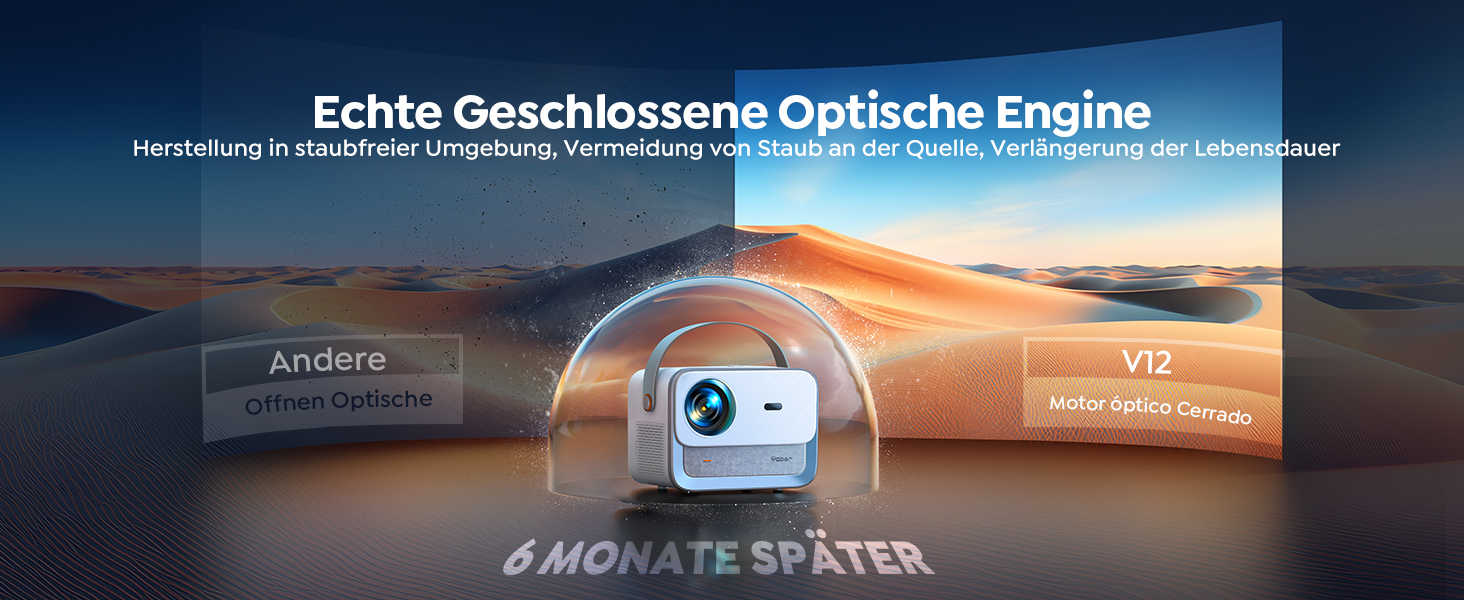 YABER V12 проєктор 4K: Full HD, WiFi6, Bluetooth 5.2, автофокус, 20W Dolby, для дому та на відкритому повітрі