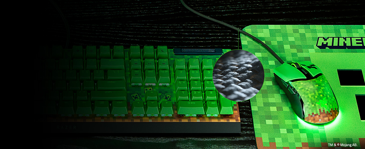 Ігрова миша Razer Cobra Minecraft: легка дротова миша з RGB-підсвіткою Chroma, оптичними перемикачами 3-го покоління, вага 57 г, чорна