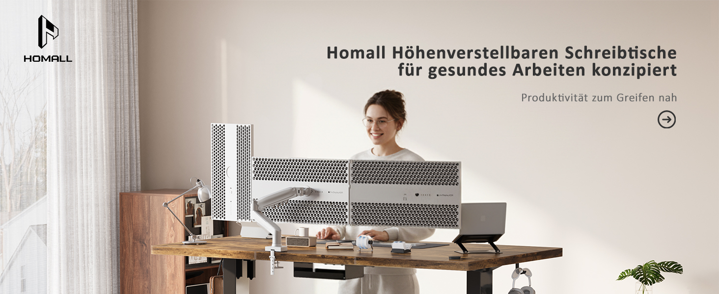 Регульований стіл Homall 200x80 см з USB-портом, електричний, з органайзером для кабелів, пам'ять налаштувань, комп'ютерний стіл