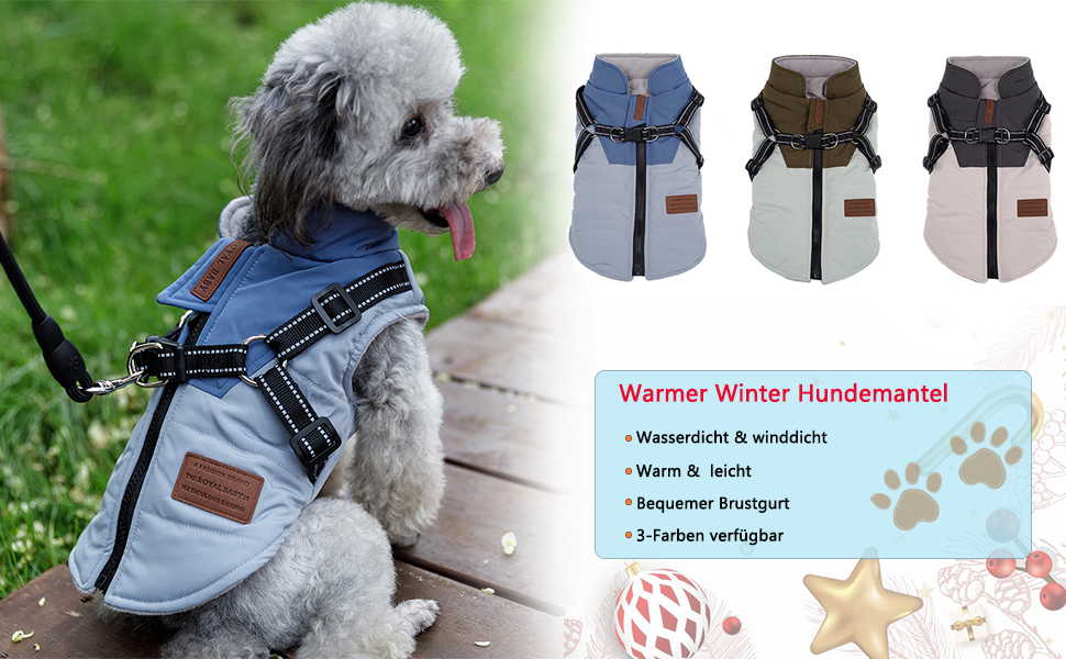 Шерсть для собак Lairle Winter Dog Coat водонепроникна, з шлейкою для маленьких/середніх собак, розмір L, біла