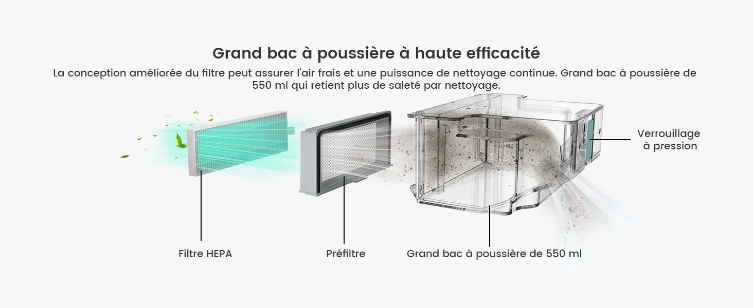 Робот-пилосос Lefant M310 сірий: 4500Pa, HEPA-фільтр, Wi-Fi, для тварин, килимів та твердих підлог