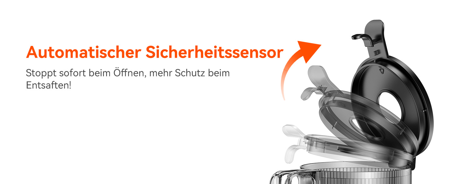 Шовковий відцентровий соковичавник - переможець тесту, для цілих овочів та фруктів, 130 мм завантажувальний отвір, 1.8л, BPA-free, 250W, функція зворотного ходу, легке очищення, нержавіюча сталь, чорний