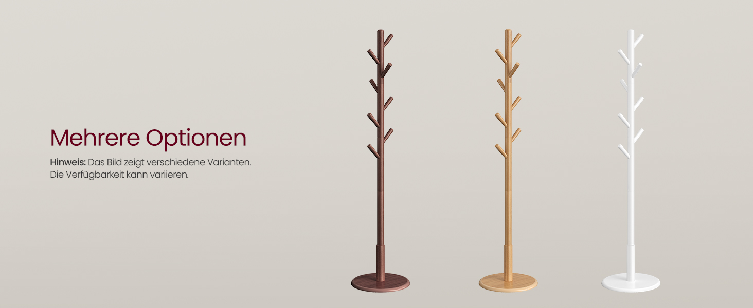 Стійка для одягу VASAGLE, дерев'яна, для вішалок та аксесуарів, 8 гачків, для прихожей, RCR010B01 (натуральний беж)