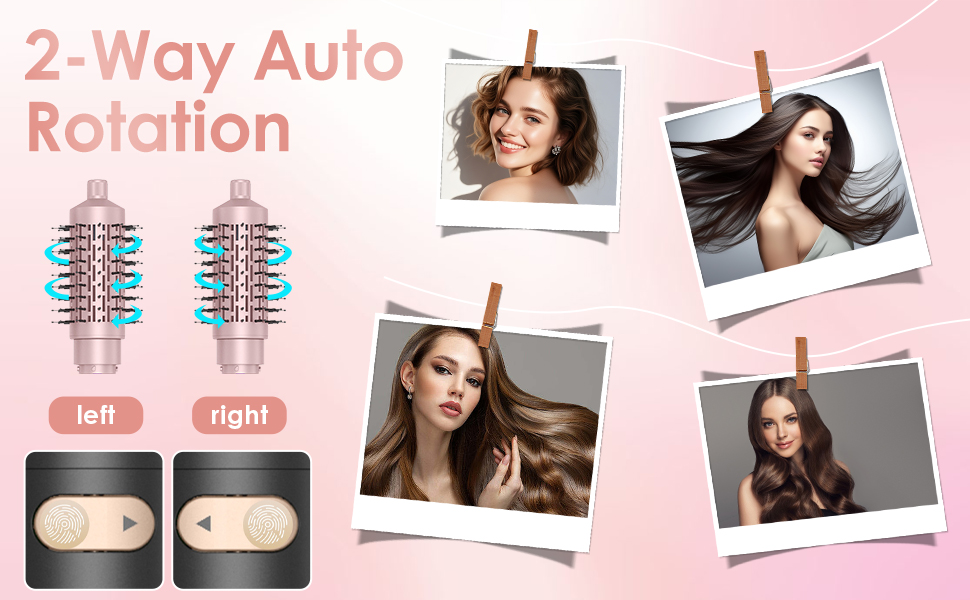 Набір для укладки волосся 3 в 1 Rotierend Air Styler (Рожевий) - Фен-щітка, обертова щітка, термощітка для сушіння, випрямлення та укладки