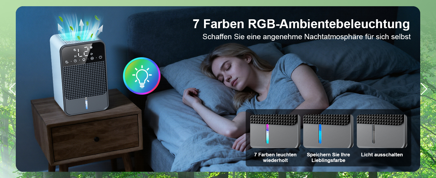 Електричний осушувач повітря 1800 мл з автоматичним відтаненням, таймером та LED-дисплеєм. Підходить для спальні, ванної кімнати та шафи. Продуктивність: 550 мл/24 год.