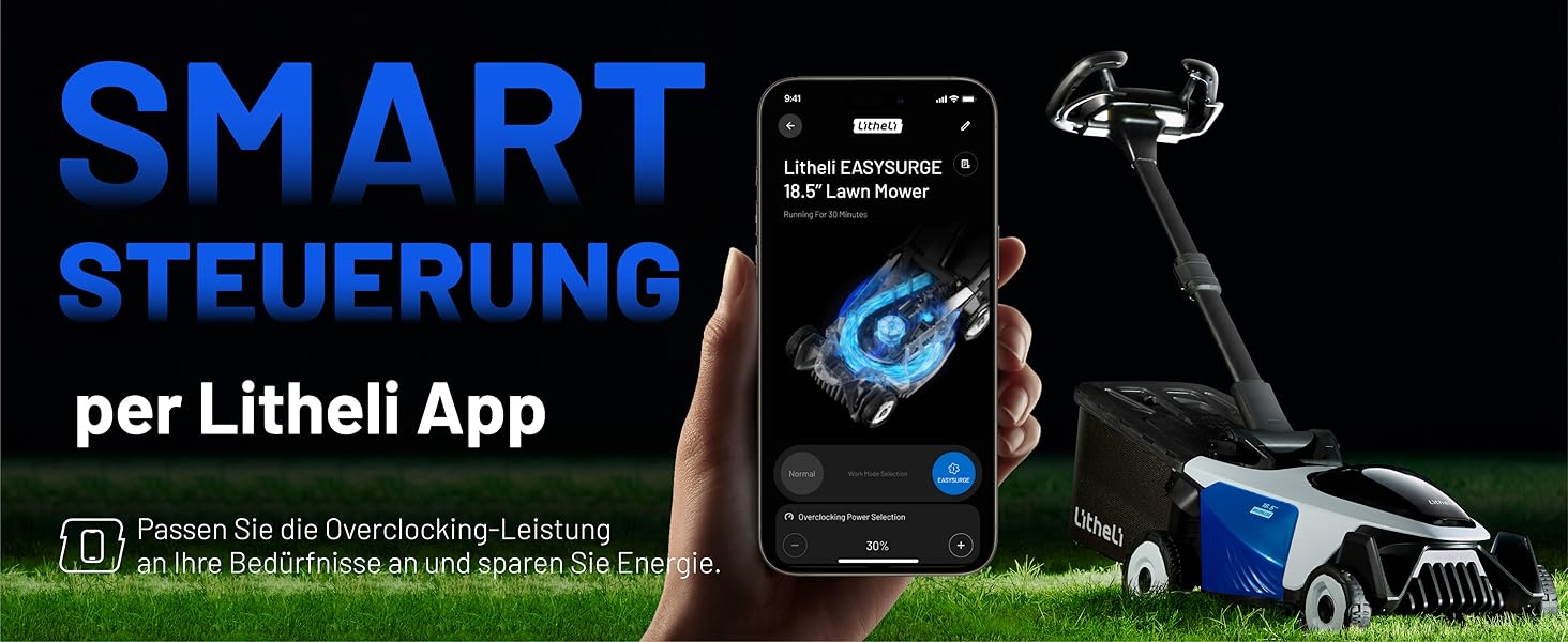 Акумуляторний акумуляторний газонокосарка Litheli Easysurge 43 см, 40V, самохідна, безщітковий двигун, до 500 м², 50 л, 25-75 мм, 2 x 4.0 Ah