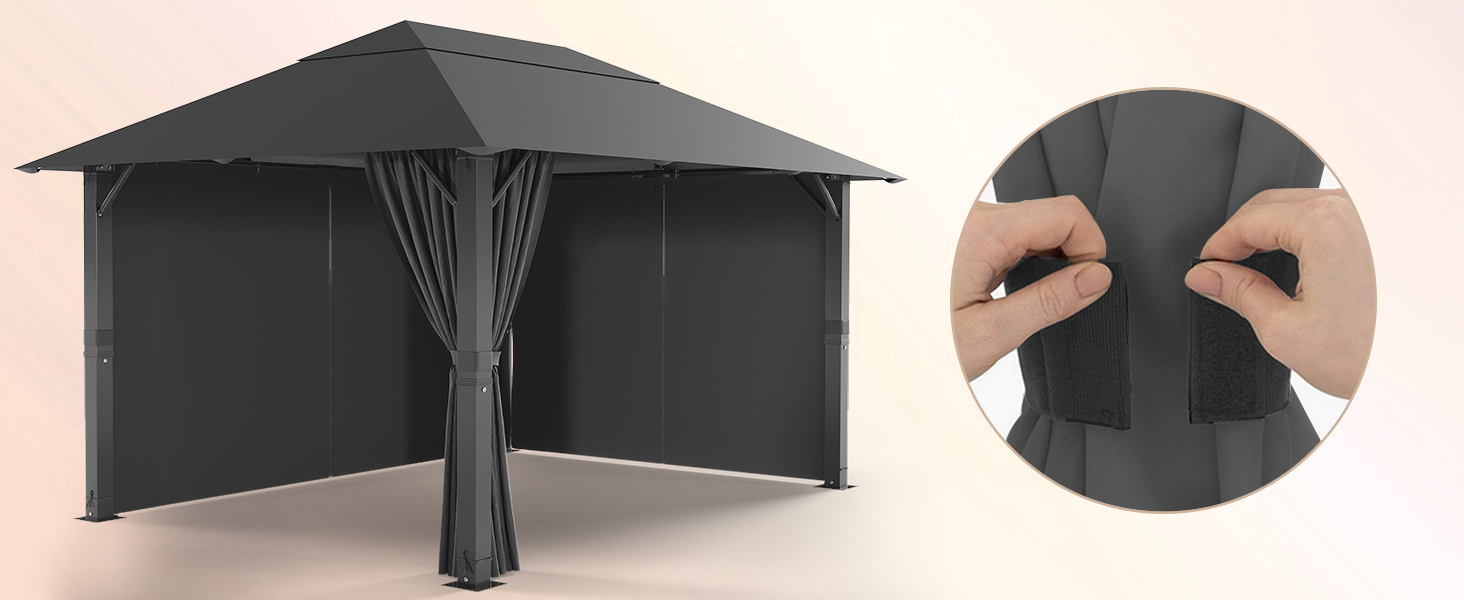 Алюмінієвий садовий павільйон Devoko Pavillon 3x4 м² Сірий, водонепроникний, UV50+, для вечірок та відпочинку