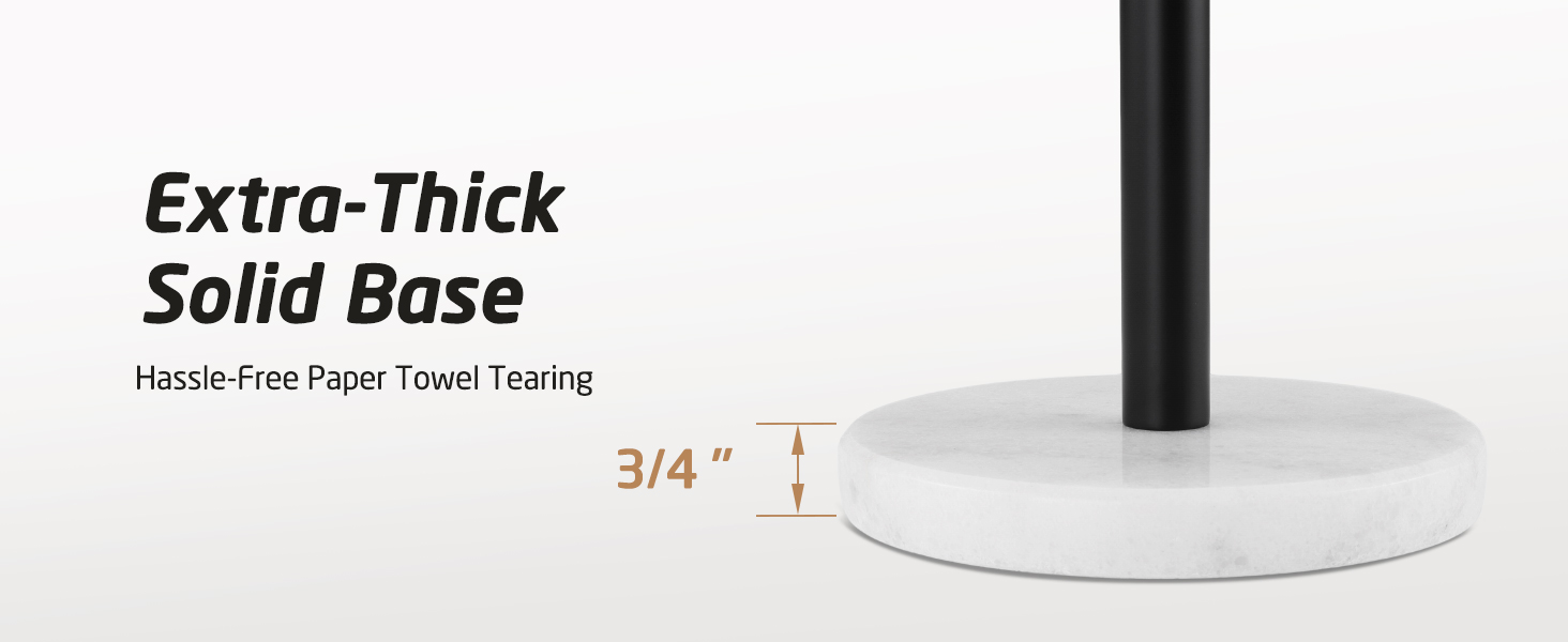 Тримач для паперових рушників KES з мармуру та нержавіючої сталі SUS304, підстільний, чорний, 14 см