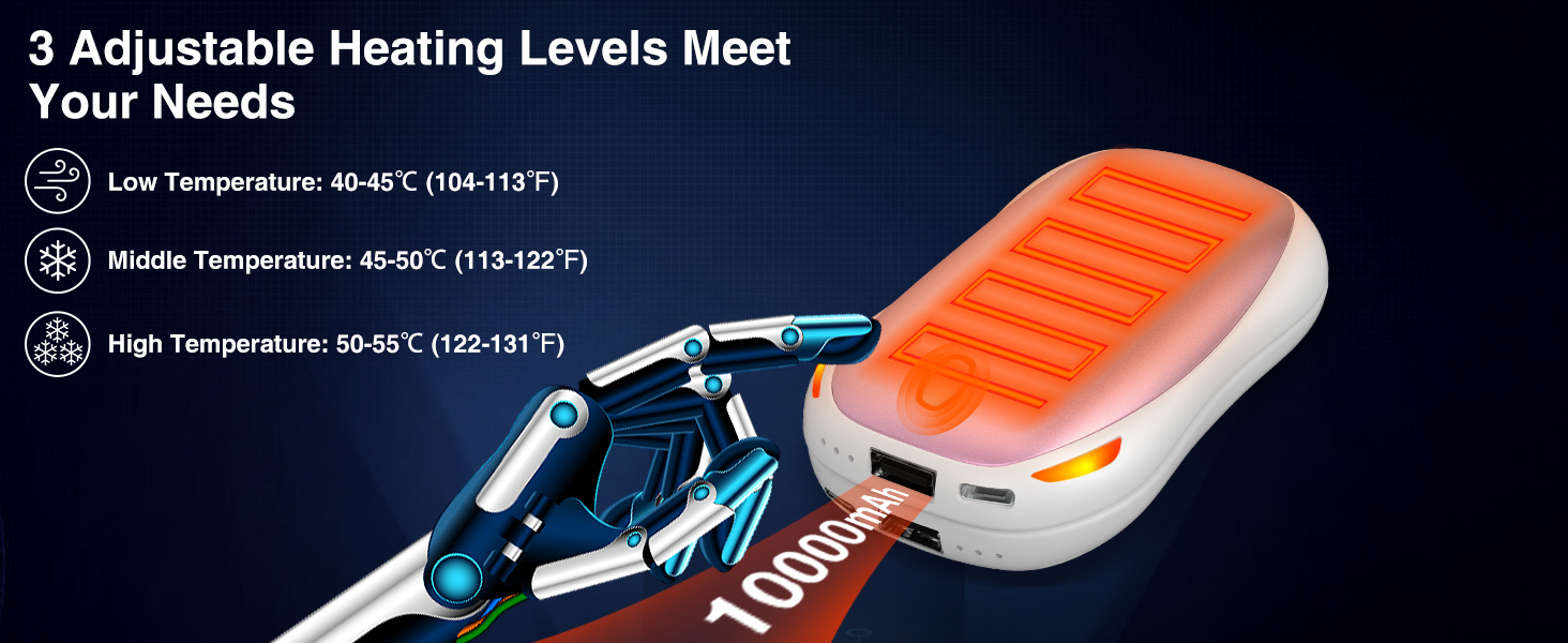 Електричний грієчка для рук 5000mAh 2 шт. - багаторазовий кишеньковий грієчка для активного відпочинку, зимовий подарунок для дітей, жінок та чоловіків, рожевий