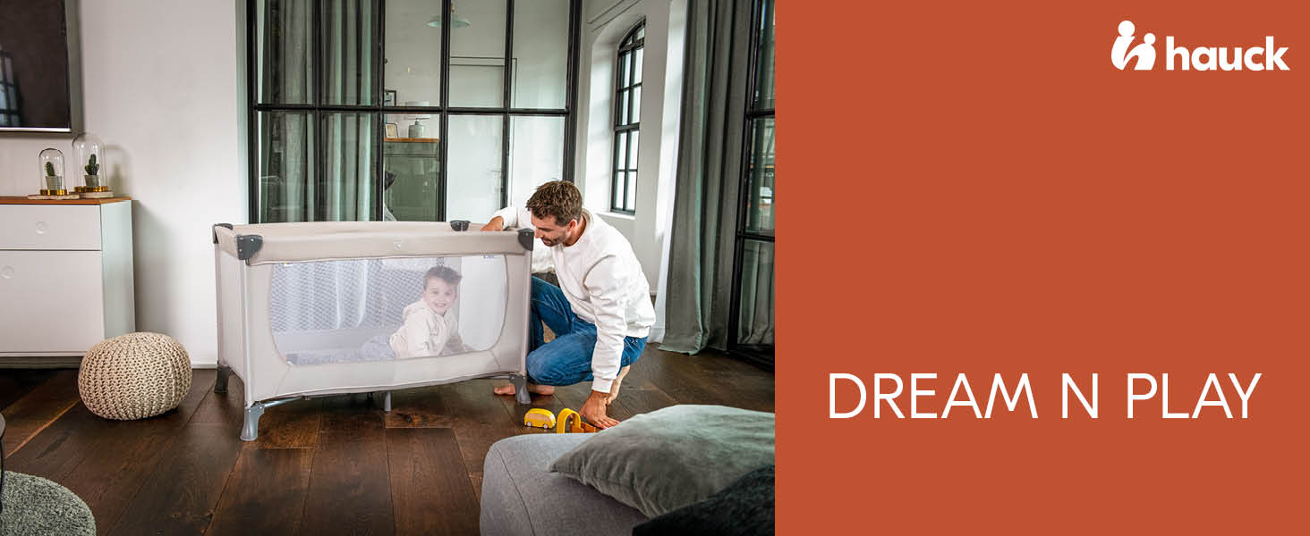 Дитяче ліжко-манежа Hauck Dream N Play Beige, 120x60 см, з переносною сумкою та складним дном