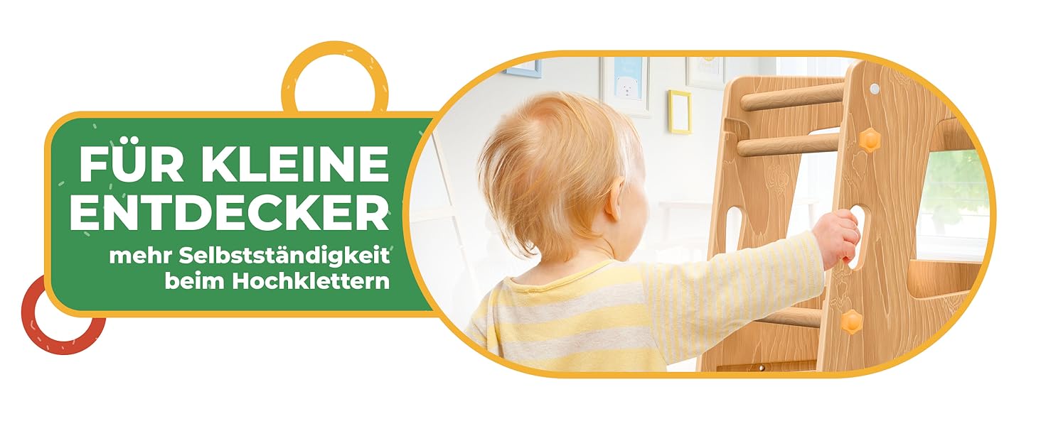 КІДІЗ® навчальний стільчик для дітей від 1 року | 3-ступеневий регульований по висоті | з навчальним годинником | дерев'яний (сосна) | розвиває моторику | Montessori Learning Tower | до 50 кг | антрацит & сосна