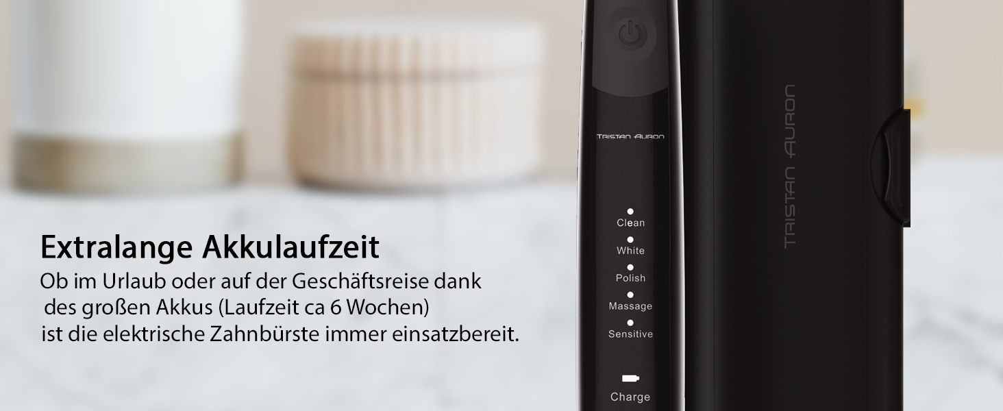 Електрична зубна щітка Tristan Auron SonicMaster (Блакитна) - 6 голів + чохол - 5 режимів, 55000 VPM, таймер 2 хв, 100 днів гарантії