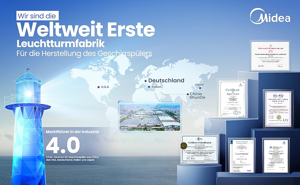 Посудомийна машина Midea SV 5.14K10C, 45 см, 10 комплектів, Inox, WIFI, 8 програм, 44 дБ, автоматичне відкриття дверцят, таймер 0-24 години