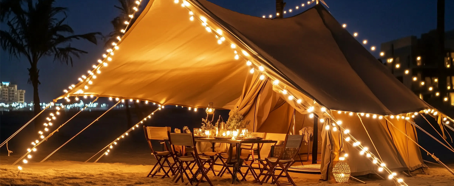 Гірлянда світлодіодна Kugel 12м, 120 LED, тепле біле світло, 8 режимів, таймер, IP44, для декору саду, тераси, балкону, кімнати, вечірки