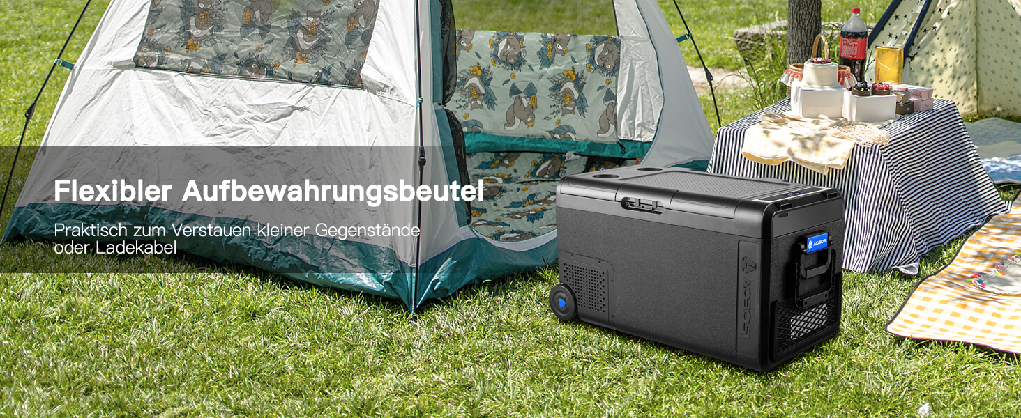 Автомобільний компресорний холодильник AAOBOSI 38л: Електричний охолоджувач для авто, кемпінгу, риболовлі (-20°C/+20°C), 12/24V/230V, USB