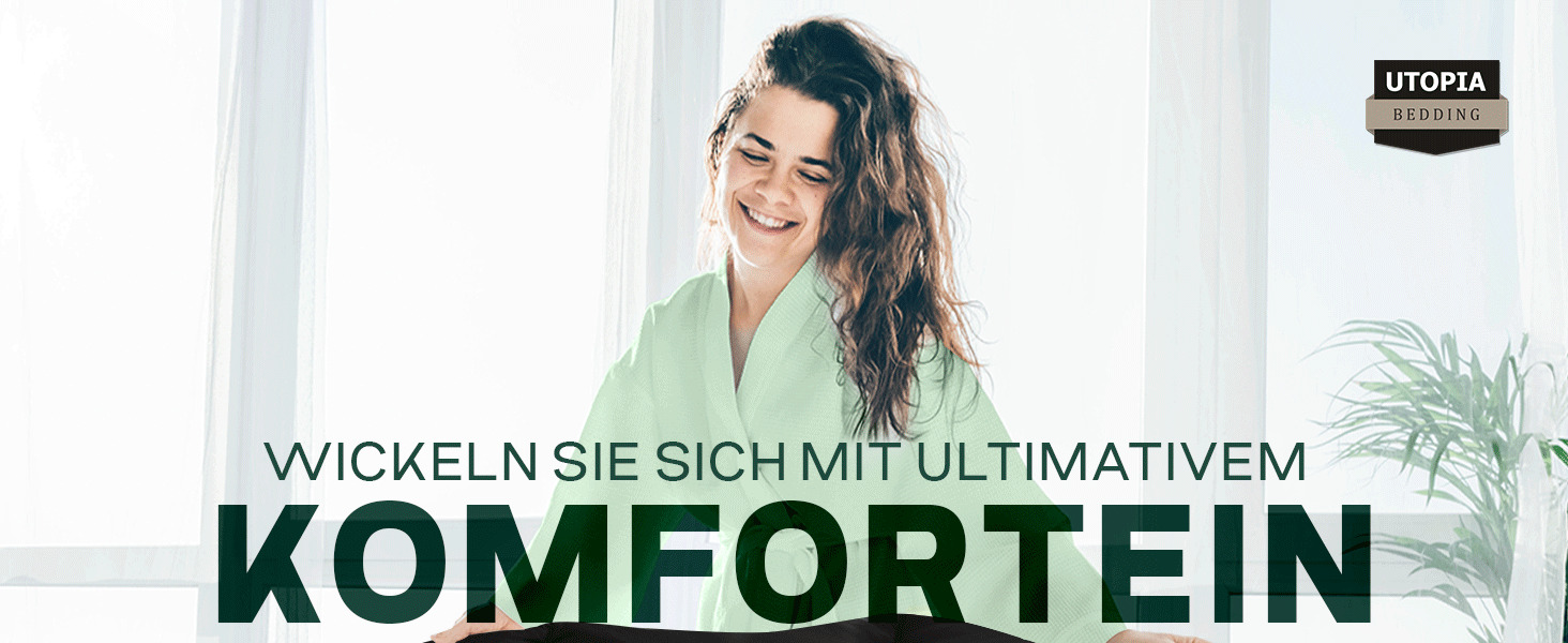 Ковдра Utopia Bedding, 180x200 см, біла, 370 GSM, дихаюча, стегане покривало, супер м'яка