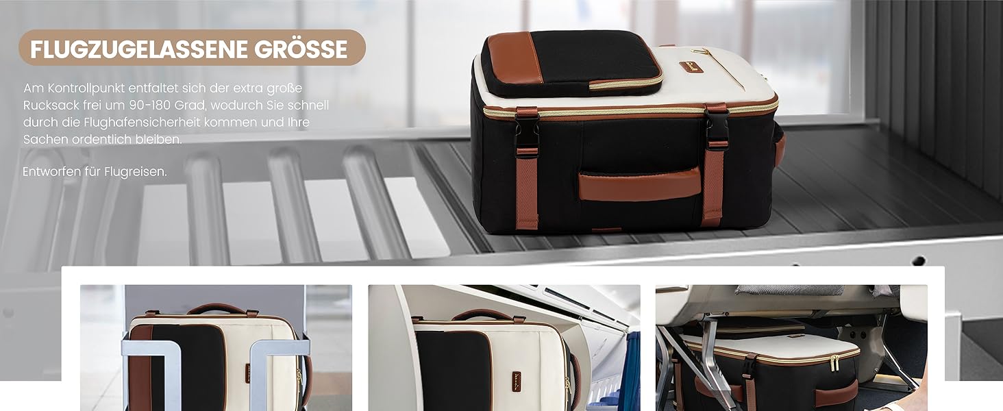 LOVEVOOK Рюкзак ручної поклажі, 40L, для подорожей та бізнесу, водонепроникний, 17.3 дюйми, для жінок, зелено-бежевий (40x20x25 см)